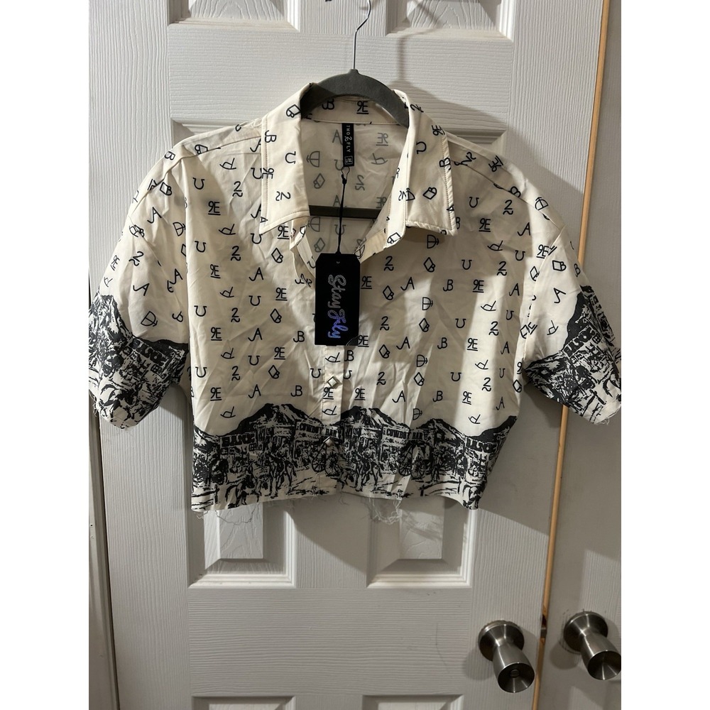 Stay Fly Tombstone Crop Top Size L/XL NWT Western Cowboy